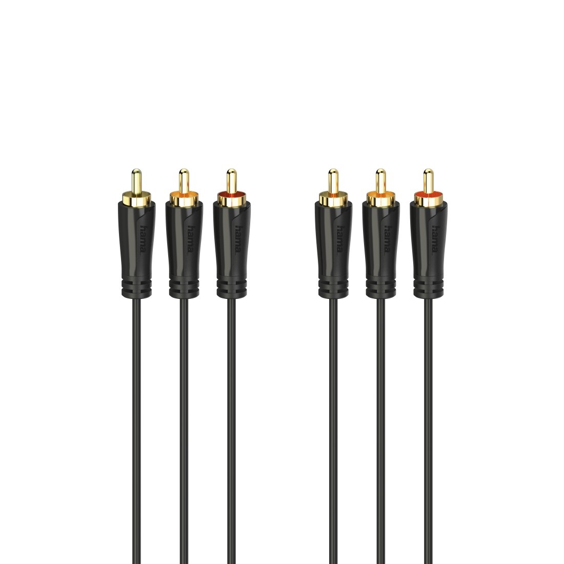 Hama Cavo Audio/Video 3x RCA Maschio - 3x RCA Maschio, 1,5 metri, Connettori Dorati, Nero
