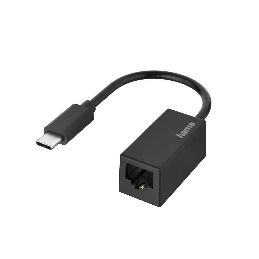 Hama 200322 Adattatore USB Type C M / 8p8c F (RJ 45) - Convertitore Gigabit Ethernet LAN 10/100/1000, Nero