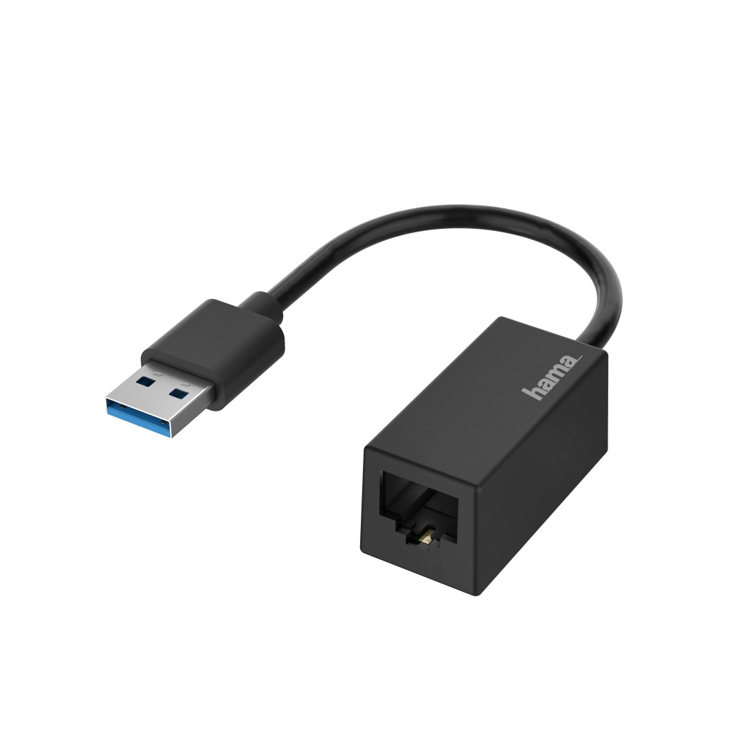 Hama Adattatore USB 3.0 a RJ45 - Adattatore di rete Gigabit Ethernet LAN 10/100/1000 Mbit/s per PC, Tablet e MacBook, Cablato, Nero, 10 anni di garanzia