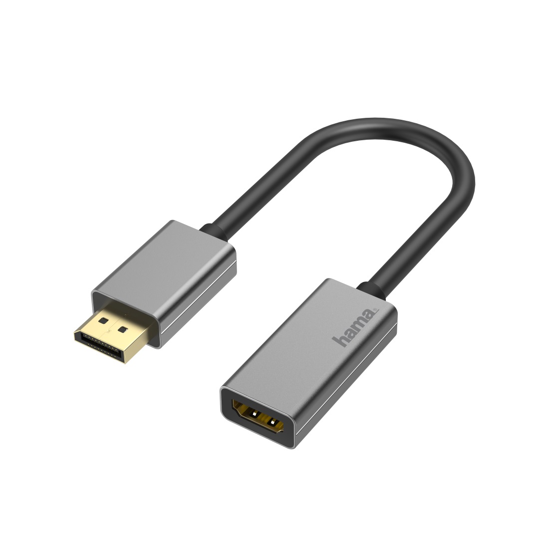 Hama Cavo e Adattatore Video DisplayPort a HDMI, Maschio-Femmina, Ultra-HD 4K@60Hz, Alluminio