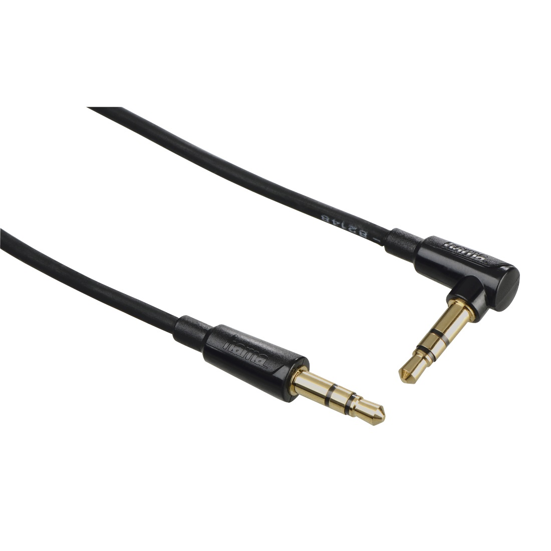 Hama Cavo Jack 3.5 mm 90° Maschio/Jack 3.5 mm Maschio, 1,5 metri, Spiralato, Ultra Sottile, Connettori Dorati