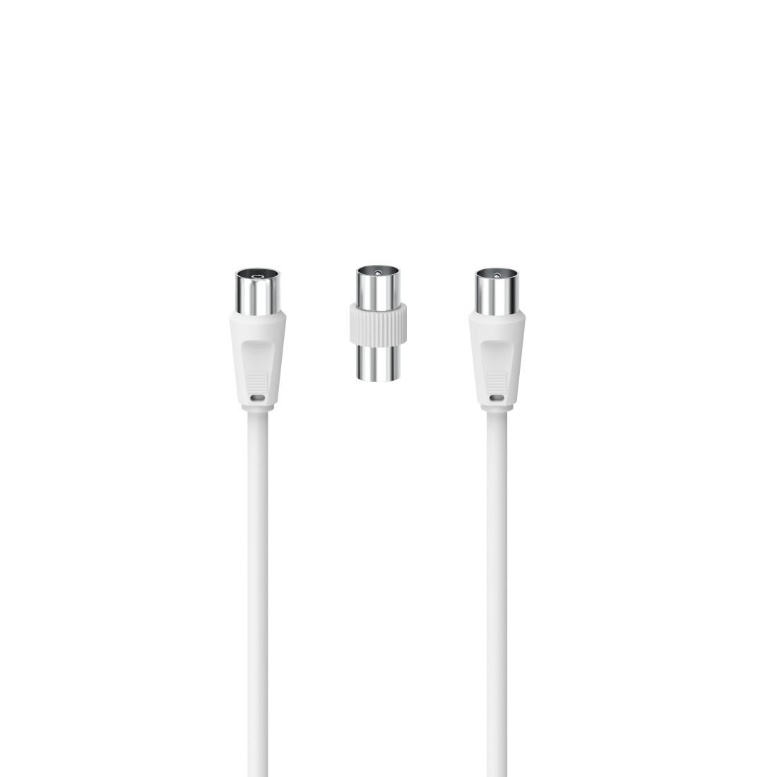 Hama Cavo Antenna M/F con Adattatore M/M, 10 Metri, 75 dB, Coassiale, Bianco