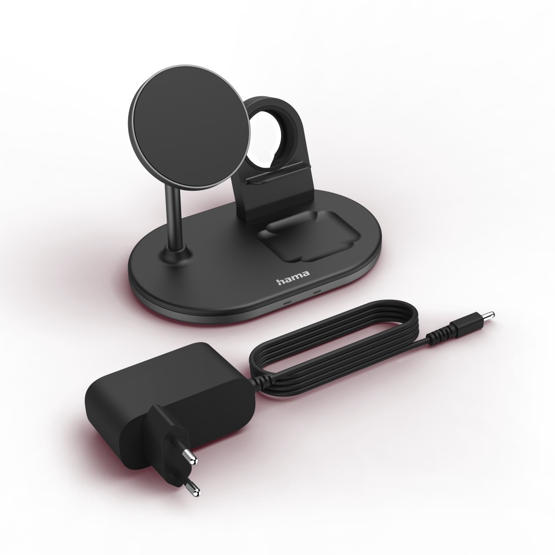 Hama MagCharge Caricabatterie Wireless 15 W per Apple iPhone, AirPod e Watch - Ricarica Rapida Magnetica, Nero