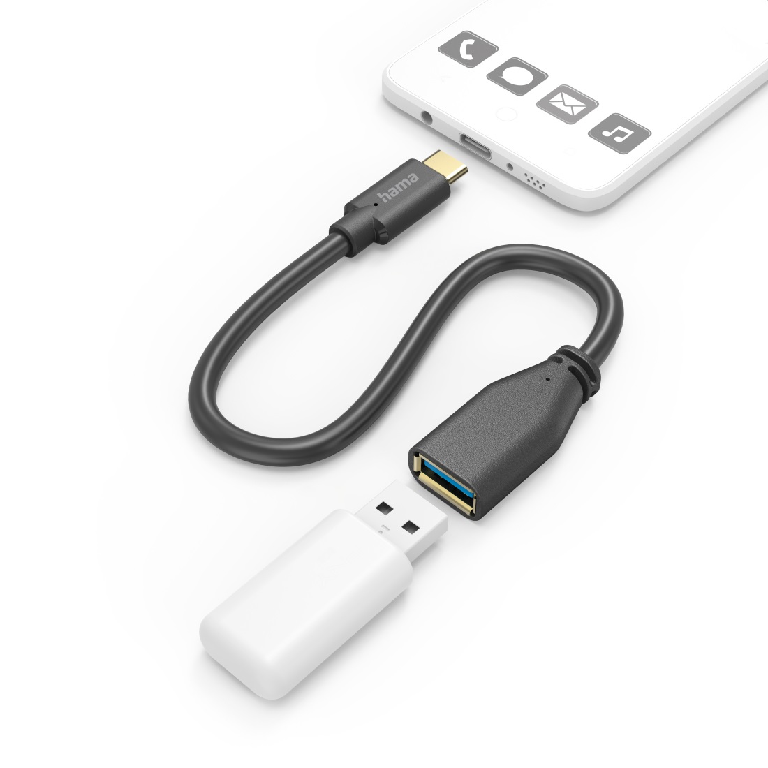 Hama Cavo OTG USB Type C M/USB A F 0,15 m - USB 3.2 Gen 1, Trasferimento Dati Fino a 5 Gbit/s, Compatibile con Dispositivi USB-C