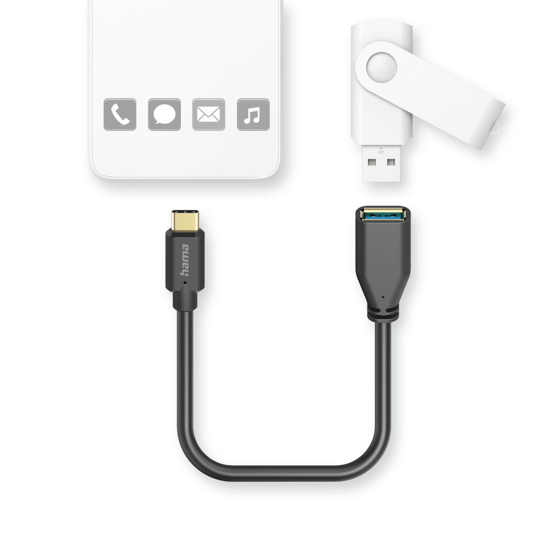 Hama Cavo OTG USB Type C M/USB A F 0,15 m - USB 3.2 Gen 1, Trasferimento Dati Fino a 5 Gbit/s, Compatibile con Dispositivi USB-C