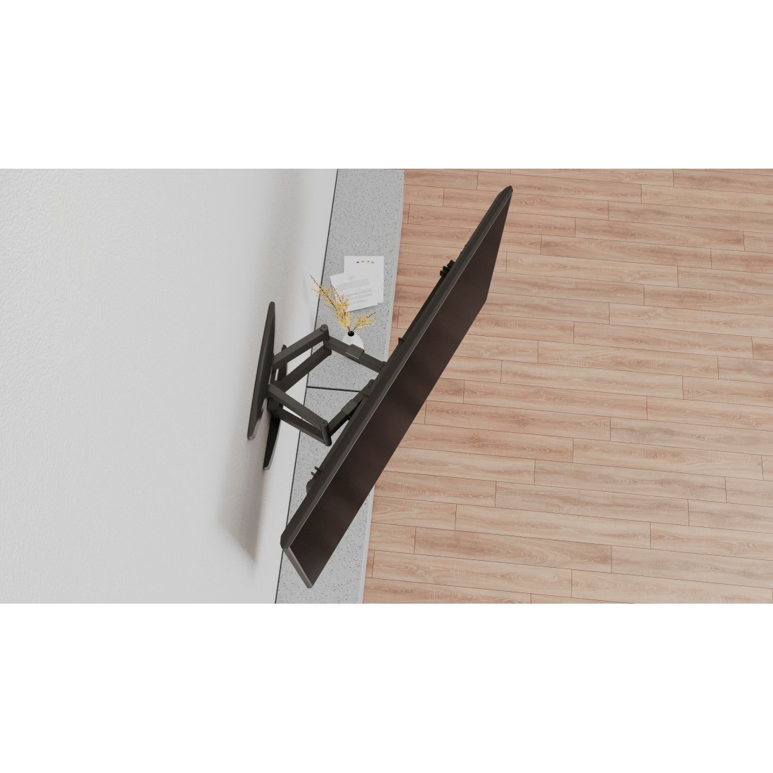 Hama Supporto TV a parete 3,05 m per TV fino a 120 pollici - Nero e Bianco, schwenkbar