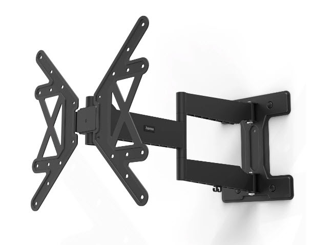 Hama Supporto da Parete per TV Orientabile e Inclinabile, Braccio Extra Lungo, Compatibile con TV da 32-65 Pollici, VESA 100x100 fino a 400x400, Fino a 50 kg, Ultra Sottile