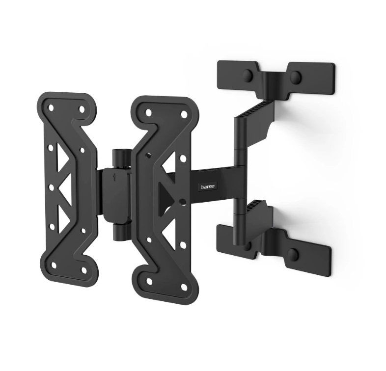 Hama Supporto da Parete per TV Orientabile e Inclinabile, Compatibile con TV da 19-48 Pollici, VESA 100x100 a 200x200, Fino a 25 kg, Sottile e con Supporto Estraibile
