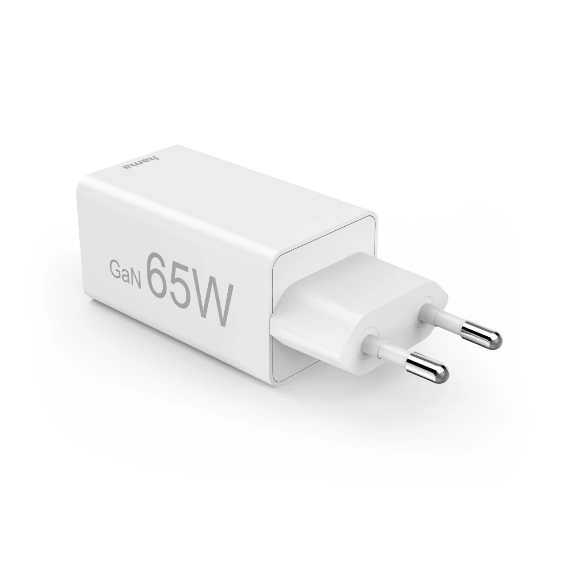 Hama Caricabatterie Rapido GaN 65W - 2x USB-C PD e 1x USB-A QC, Design Compatto e Leggero, Bianco