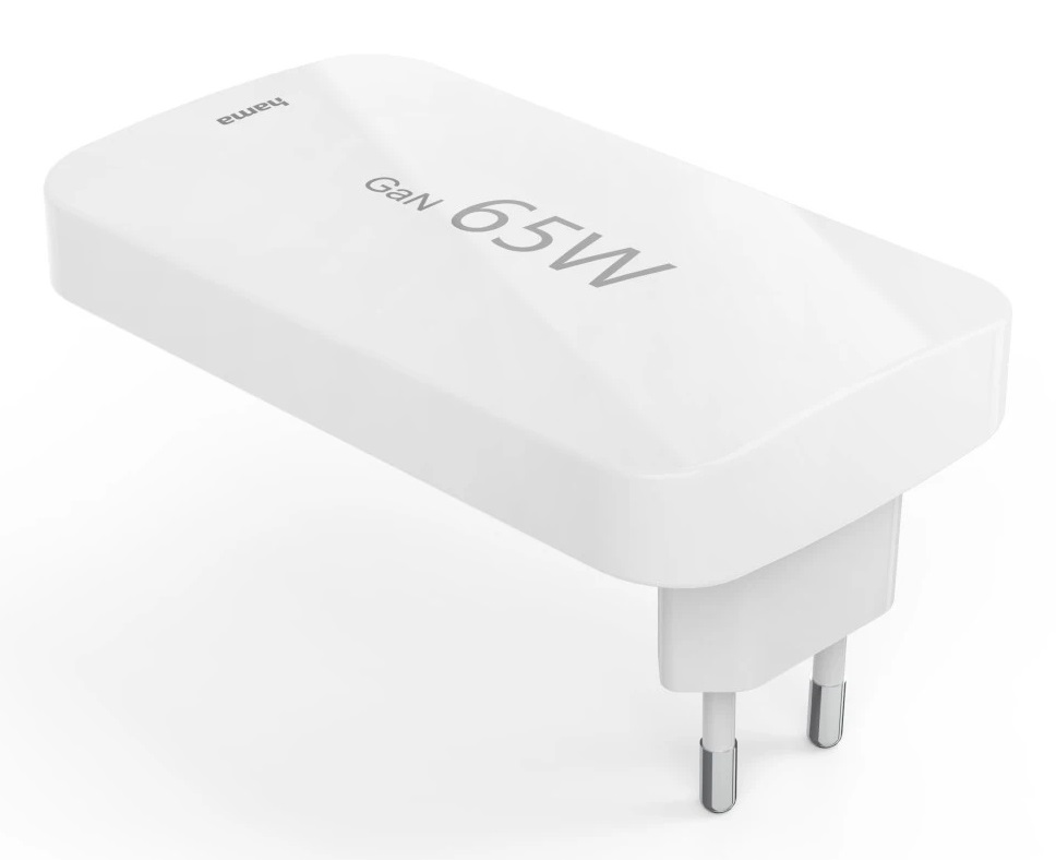 Hama Caricatore USB C 65W - Caricatore Rapido con 2 USB-C e 1 USB-A, Supporto Power Delivery e Tecnologia GaN