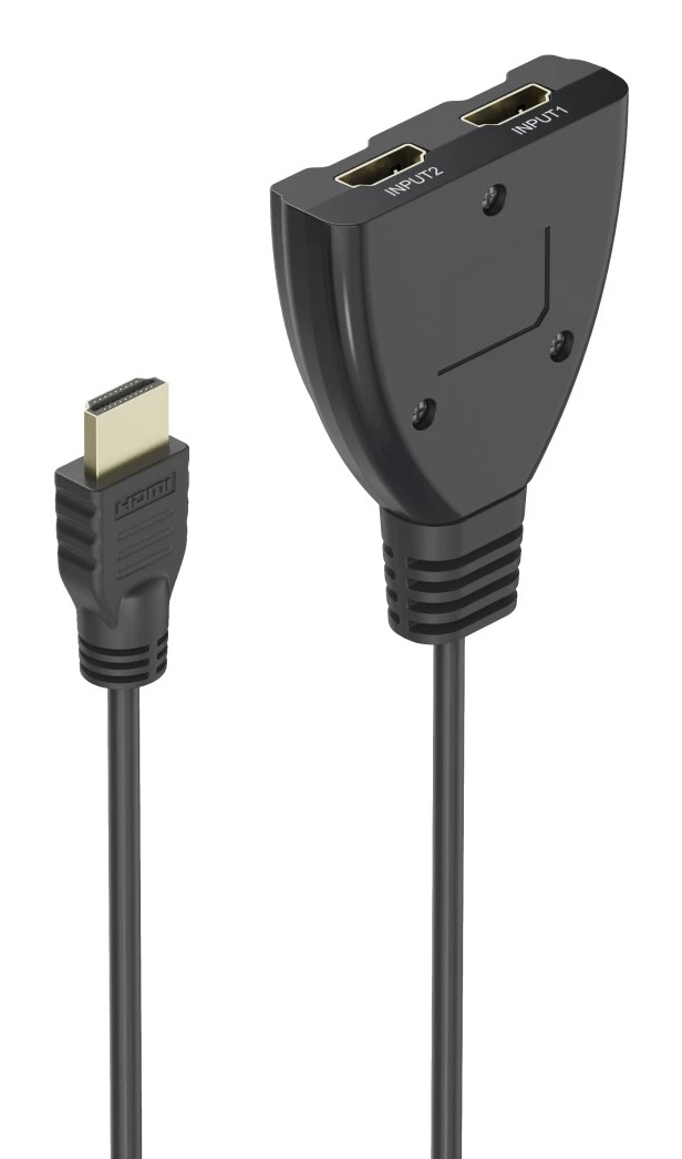 Hama Sdoppiatore HDMI Manuale Nero - 2 Porte Femmina, Connettori Dorati, Supporto Risoluzioni Fino a 4K