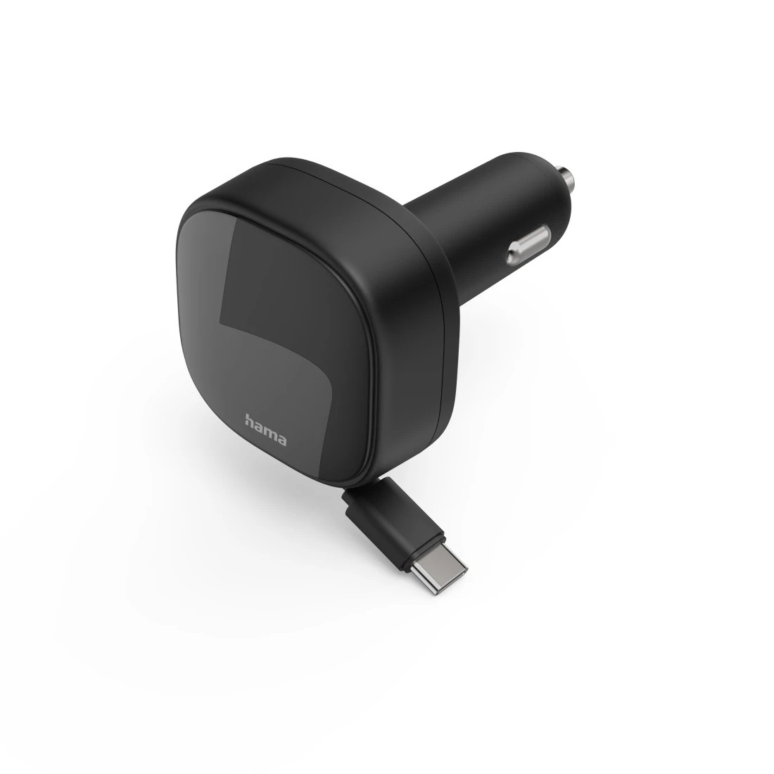 Hama Caricabatterie da Auto 30W con 2 USB-C e Cavo Retrattile, Ricarica Rapida e Protezione Corto-Circuito