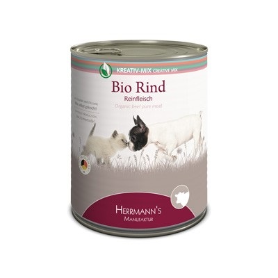 Herrmann's Manufaktur Cibo Umido per Cani e Gatti - Manzo Biologico Puro - 800 g