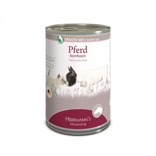 Herrmann's Manufaktur Cibo Umido per Cani e Gatti con Carne Pura di Cavallo - 400 g