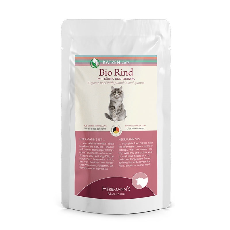Herrmann's Manufaktur Herrmann's Selection Cibo Umido per Gatti Manzo Biologico con Zucca e Quinoa - 100 g