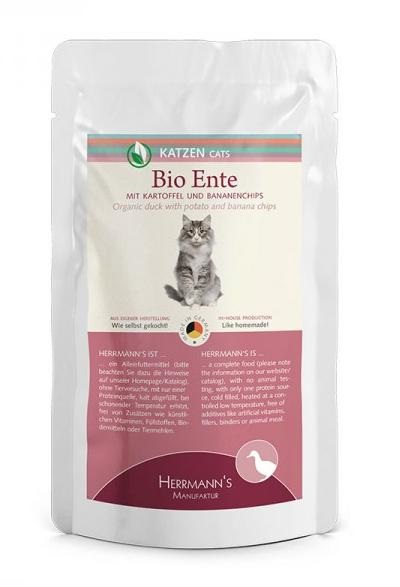 Herrmann's Manufaktur Selection Bio Anatra con Patate e Chips di Banana per Gatti - 100 g