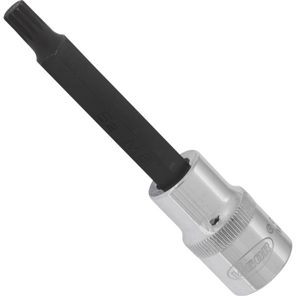 VIGOR V2067 - Inserto per cacciavite 8 mm, lunghezza 100 mm, compatibile 1/2, alta qualità