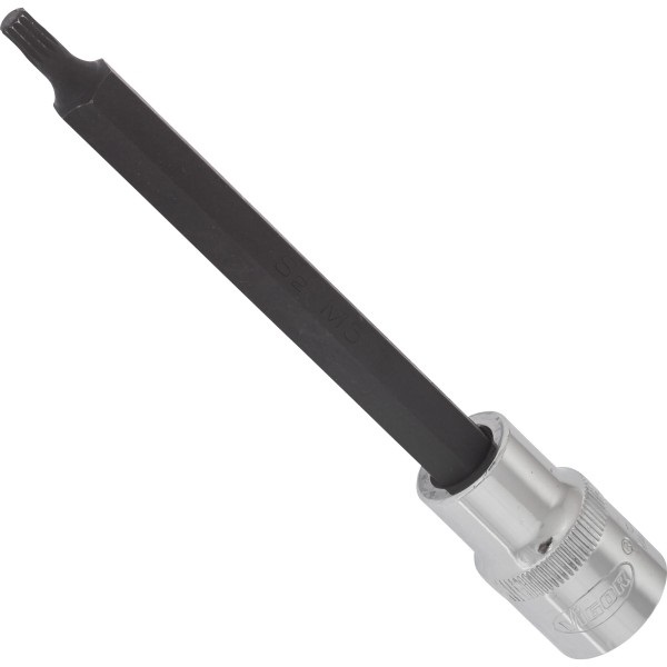 VIGOR Tronchetto V2122 con Dentatura Interna M5 mm, Lunghezza 140 mm, Azionamento Quadrato 1/2