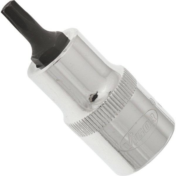 VIGOR Inserto per Cacciavite Torx T27 - 55 mm, 1/2 Pollici, Alta Qualità, Modello V2153