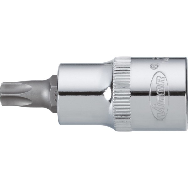 VIGOR Punta per Cacciavite a T V2157 - Attacco Quadro 1/2 Pollice, Profilo T T50, Lunghezza 55 mm, Materiale Robusto