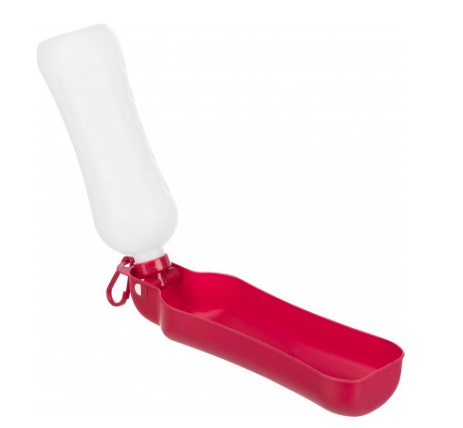 TRIXIE Distributore d'acqua da viaggio 700ml per Cani - Plastica atossica con gancio e ciotola pieghevole