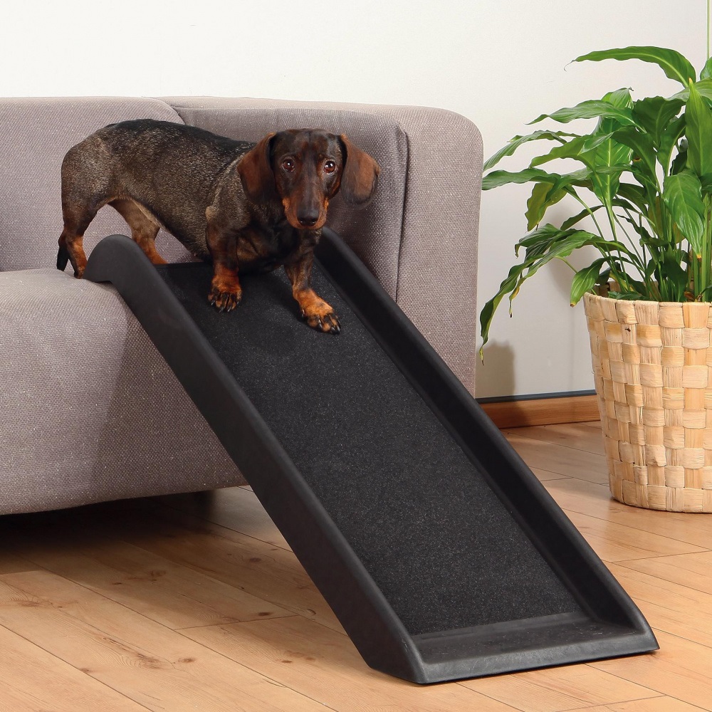 Trixie 3942 Rampa per Cani - Superficie Antiscivolo, Portata Massima 90 kg, 38 x 100 cm, Nero
