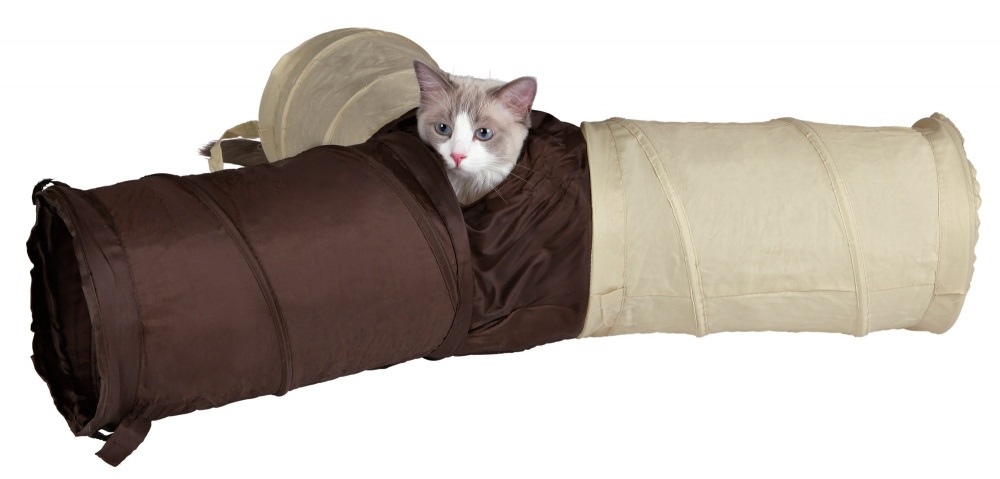 TRIXIE Tunnel Gioco per Gatti e Cuccioli - Nylon Resistente con 4 Aperture - Ideale per Interni ed Esterni