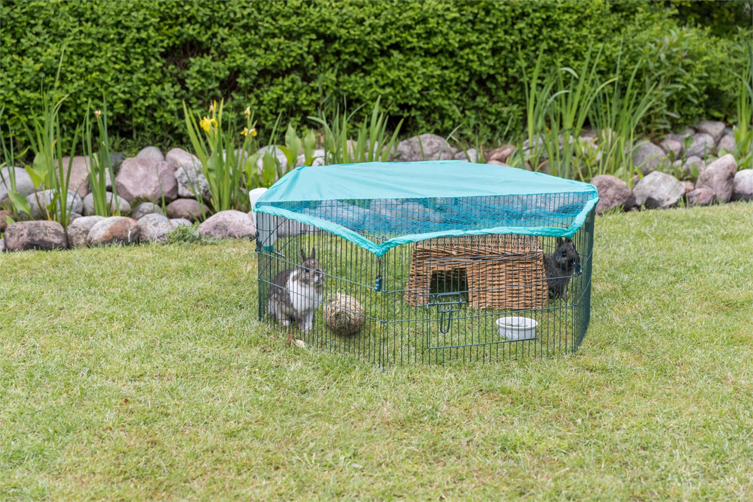 Trixie Recinto Esagonale per Animali Giovani - 6 Elementi, Rete Metallica, 58 x 38 cm