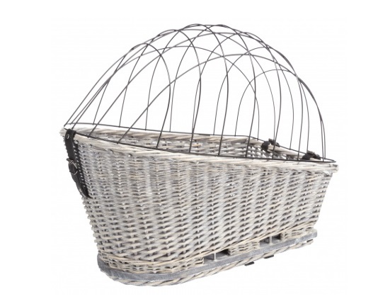 Trixie Cestino per Bicicletta con Reticolo, Grigio, 35 x 49 x 55 cm, Fino a 8 kg, Cuscino Lavabile