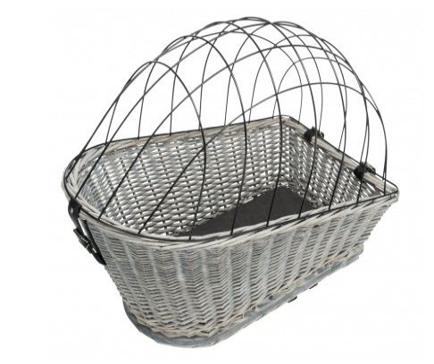 Trixie Cestino per Bicicletta con Reticolo, Grigio, 35 x 49 x 55 cm, Fino a 8 kg, Cuscino Lavabile