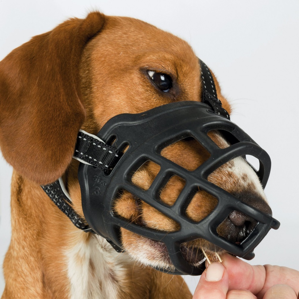 TRIXIE Museruola Flex Muzzle in Silicone e Gomma, Taglia S, Ergonomica e Regolabile