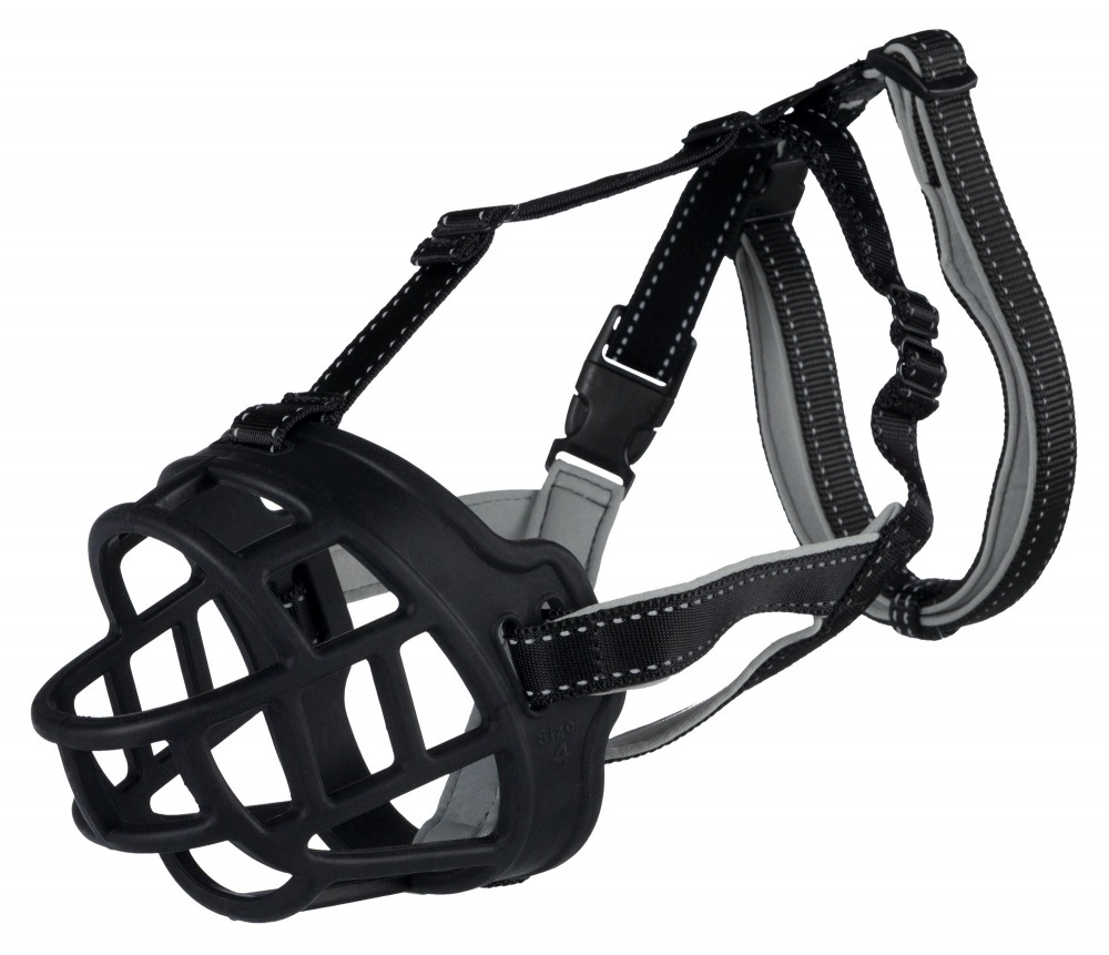 TRIXIE Museruola Flex Muzzle in Silicone e Gomma XL-XXL - Ergonomica, Regolabile e Sicura per Cani