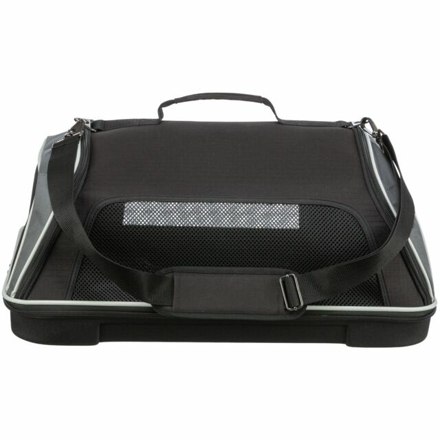 TRIXIE Borsa per Trasporto Aereo Imbarco - Nero/Grigio, 55 x 23 x 40 cm, Fondo Imbottito e Impermeabile
