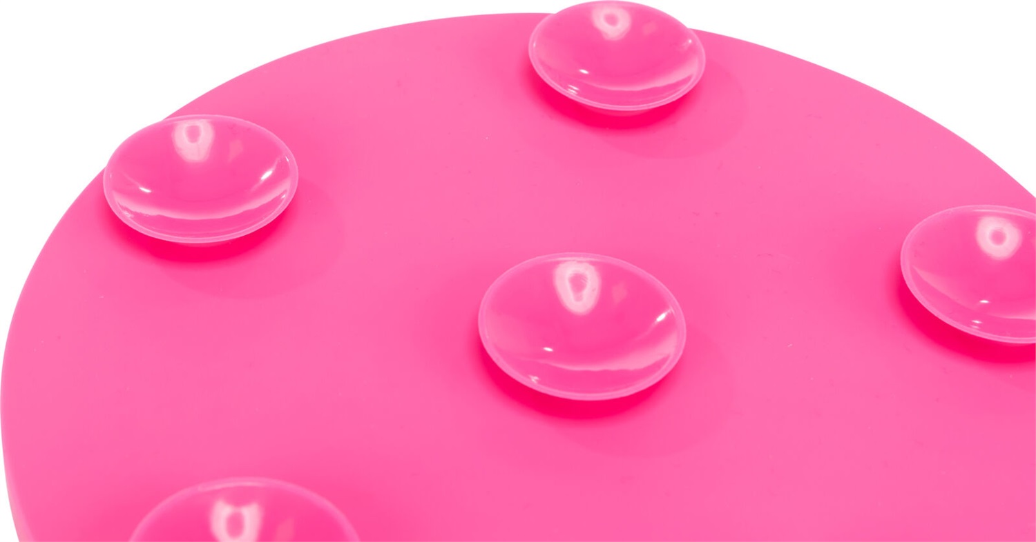 TRIXIE Vassoio per Leccare Lick'n'Snack in Silicone Rosa, ø 18 cm, con Ventose per Cani e Gatti, Adatto per Lavastoviglie e Congelatore