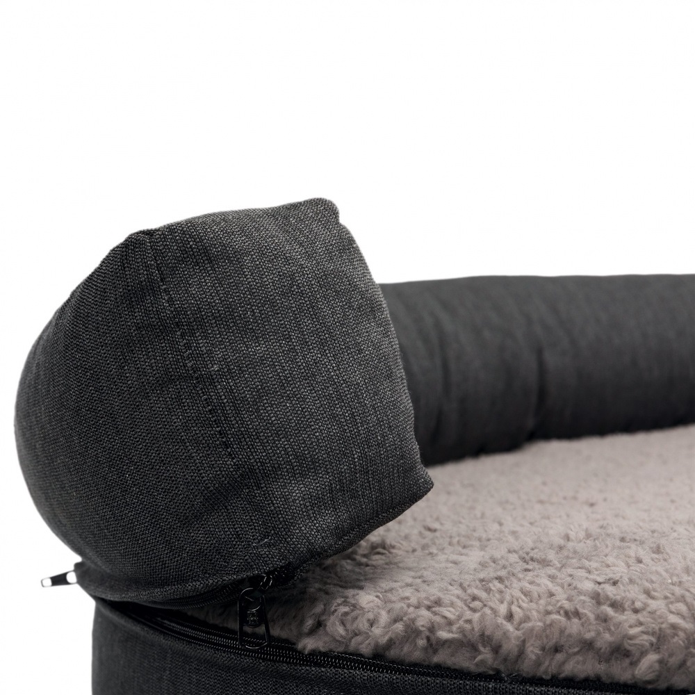 Trixie Divano Ortopedico per Cani Vital Sofa Bendson Ovale 100 × 80 cm Grigio Scuro - Comfort Antiscivolo