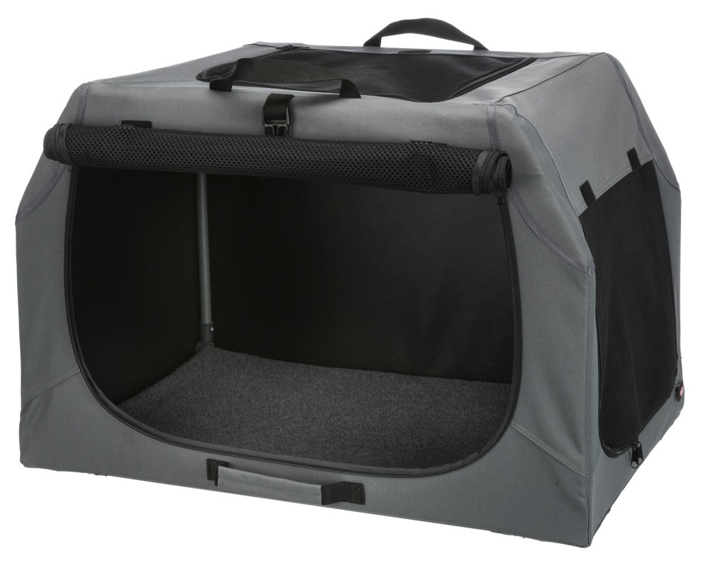 Trixie Trasportino Soft Kennel Easy per Cani - Grigio, 71 x 51 x 49 cm, con Tappetino Morbido e Ventilazione