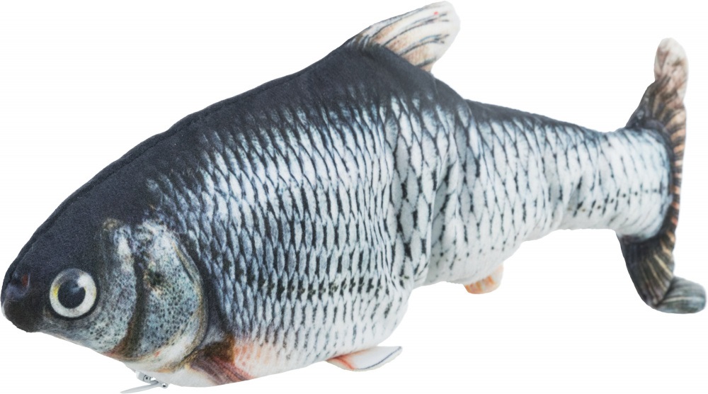 Trixie Pesce Guizzante 30cm - Gioco Interattivo per Gatti con Erba Gatta, Ricaricabile via USB