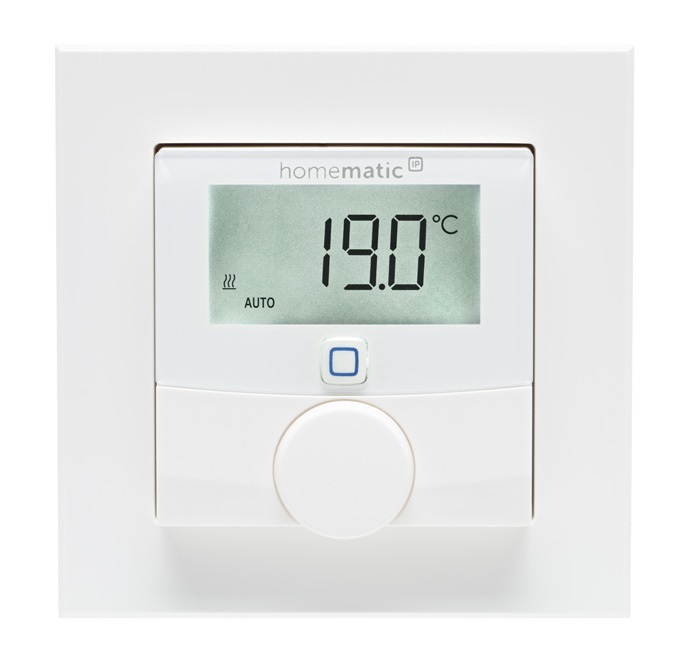 Homematic IP HmIP-WTH-2 Termostato a Parete Bianco con Sensore di Umidità e Regolazione della Temperatura