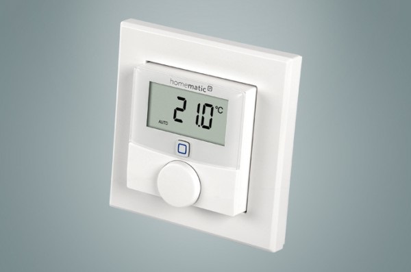 Homematic IP HmIP-WTH-2 Termostato a Parete Bianco con Sensore di Umidità e Regolazione della Temperatura