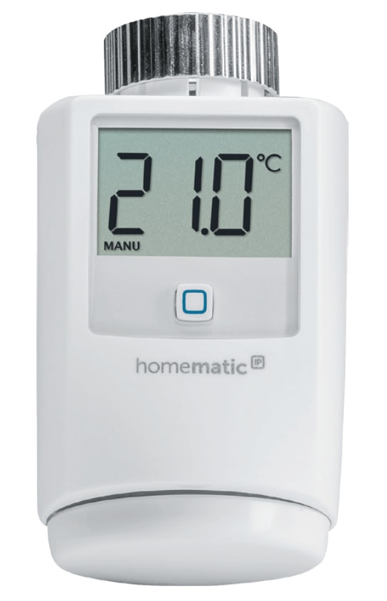 Homematic IP HMIP-ETRV-B Termostato per Radiatori Digitale RF Bianco - Funzionamento Stand alone e Smart Home