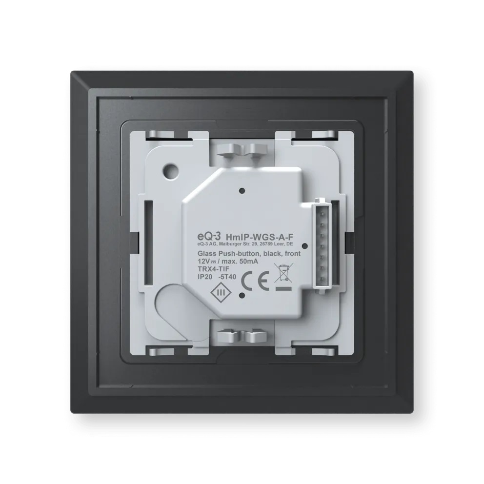 eQ-3 AG HomeMatic Pulsante Intelligente Bianco in Vetro, 868 MHz, IP20, Portata 130 m, Comando Fino a 5 Dispositivi