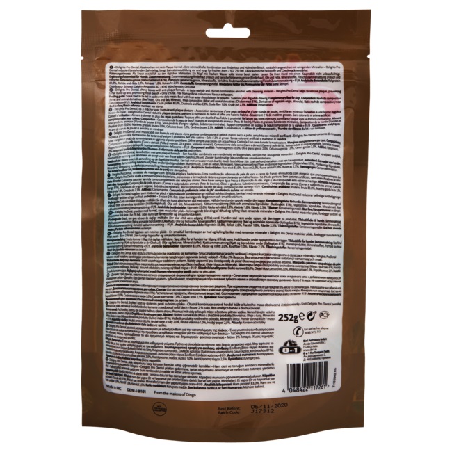 8in1 Pro Dental Bones XS - Ossi da Masticare Sani per Cani di Piccola Taglia con Pollo e Pelle di Manzo, 21 Pezzi (252 g)