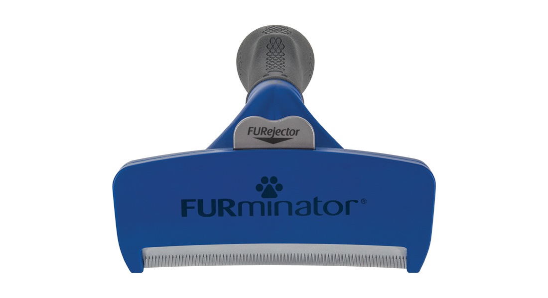 FURminator Strumento deShedding per Cani di Taglia Grande a Pelo Lungo - Taglia L, Acciaio Inossidabile, Riduzione Spargimento Fino al 90%