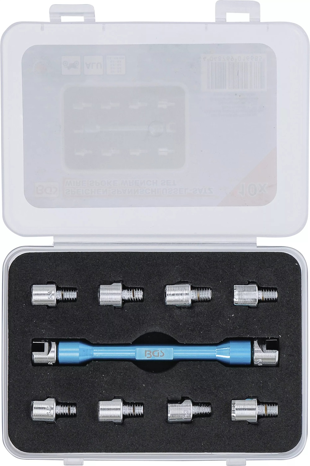 BGS technic Chiave per raggi a testa intercambiabile per moto - Set di 10 pezzi con misure da 5.0 a 6.8 mm