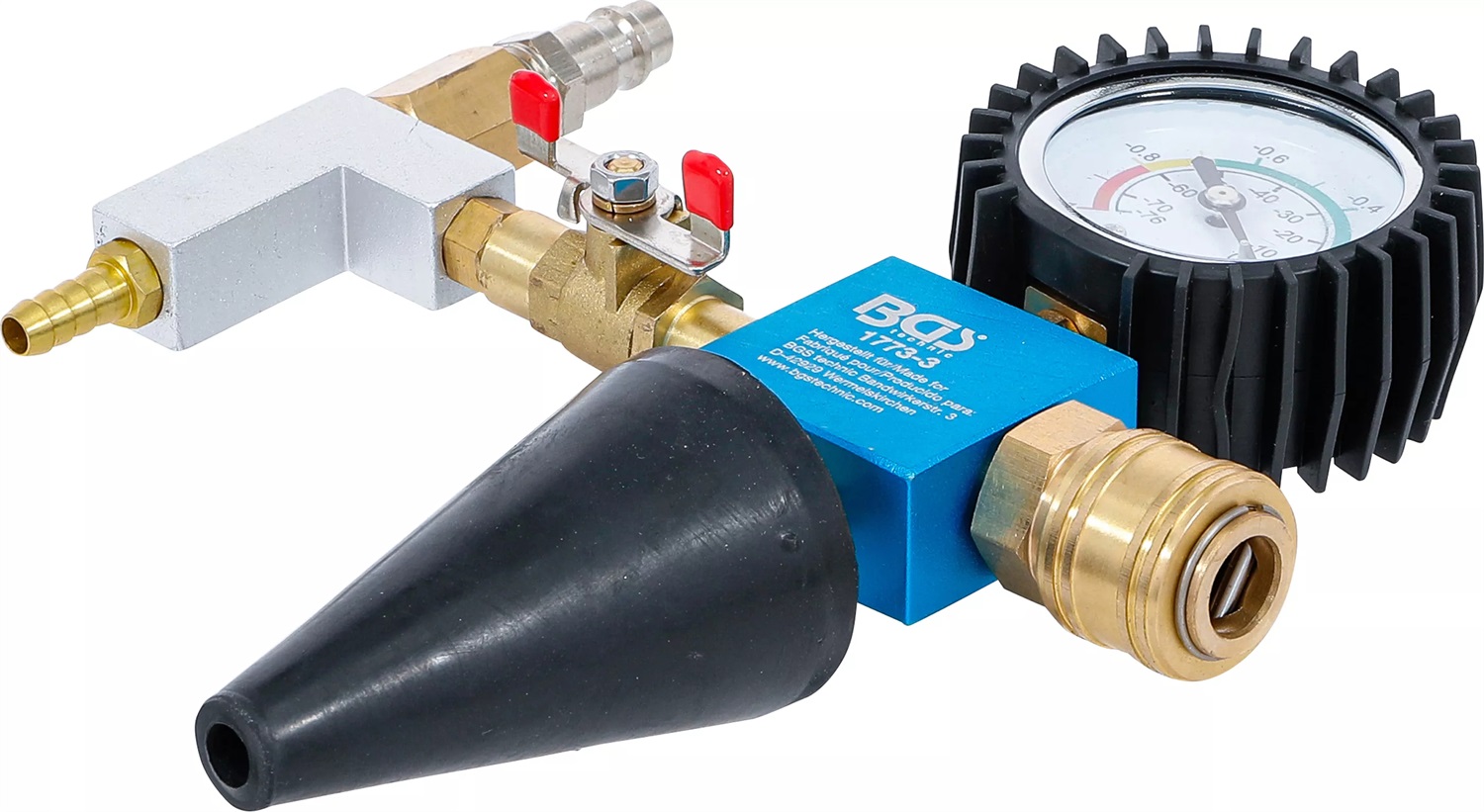 BGS Adattatore di prova con manometro e comparatore per BGS 1773 - Design robusto, qualità superiore, peso 450 g