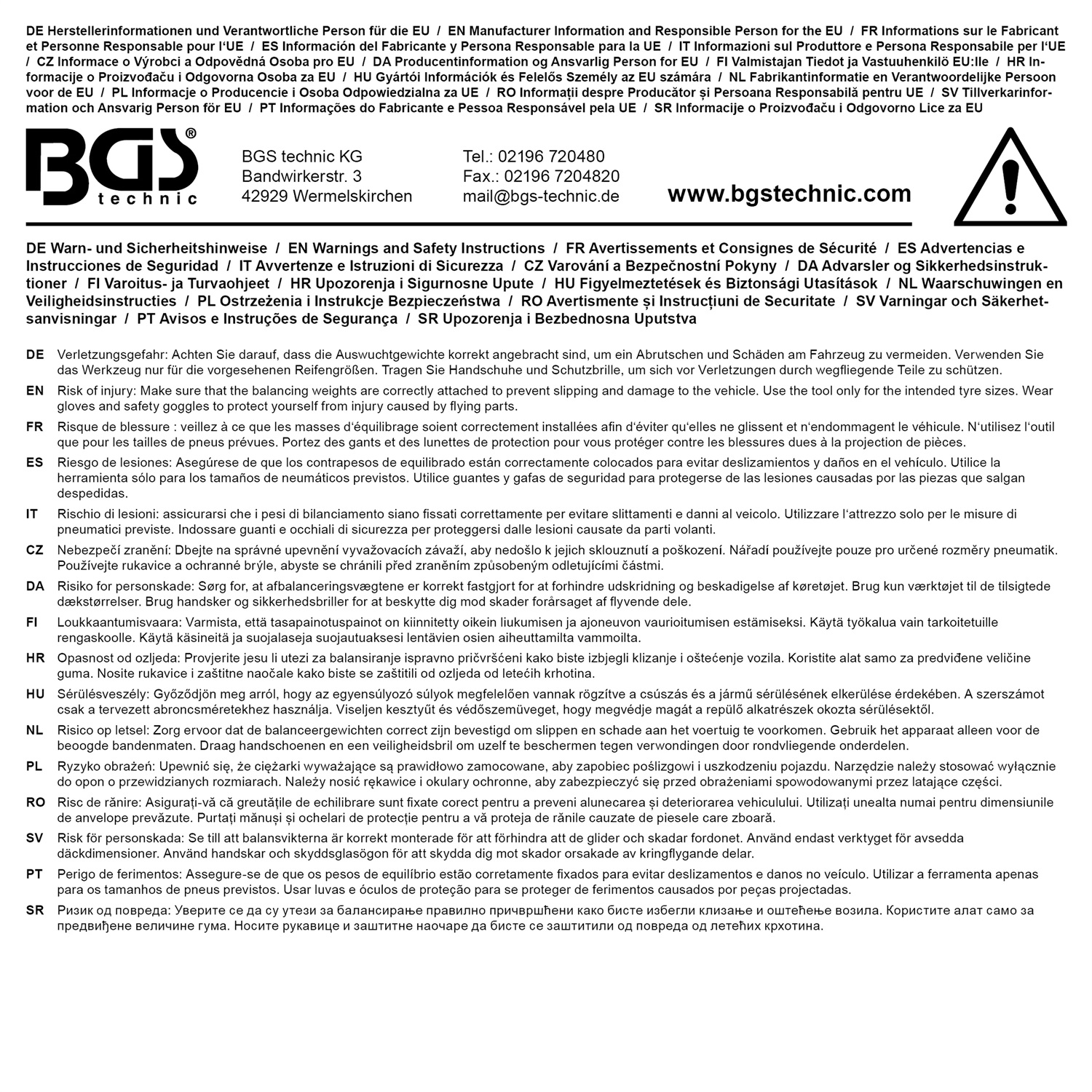 BGS Pesi di Bilanciamento 45 g - 50 Pz, Durevoli e Robusti per Cerchi in Acciaio