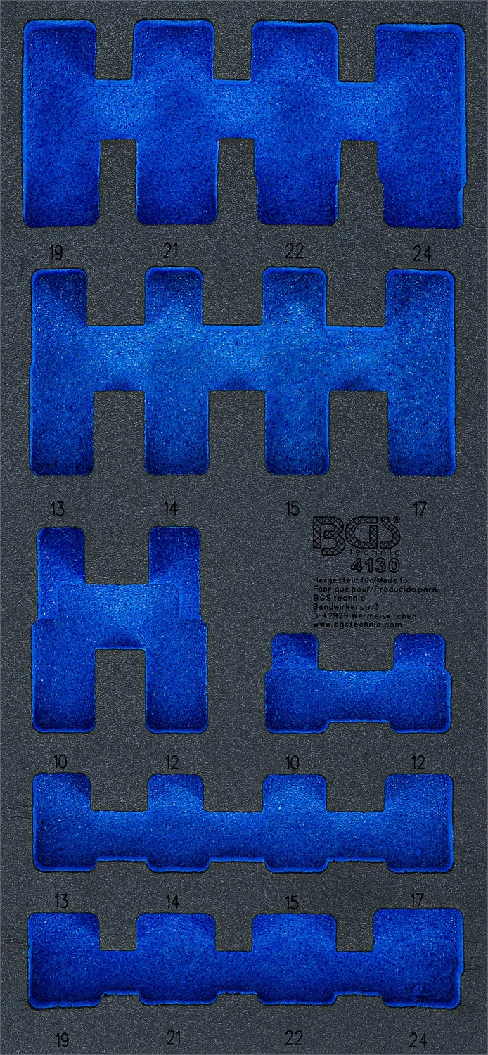 BGS Modulo per Carrelli Portautensili 1/3 - Inserto Vuoto in Schiuma Rigida, Dimensioni 189x408x32 mm, Compatibile con BGS 4130