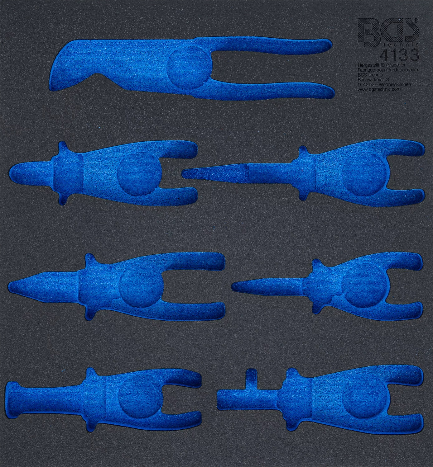 BGS Modulo per Carrelli Portautensili 2/3 - Inserto Vuoto in Schiuma Rigida, Dimensioni 378x408x32 mm, Compatibile con Articoli 4133 e 4133-1