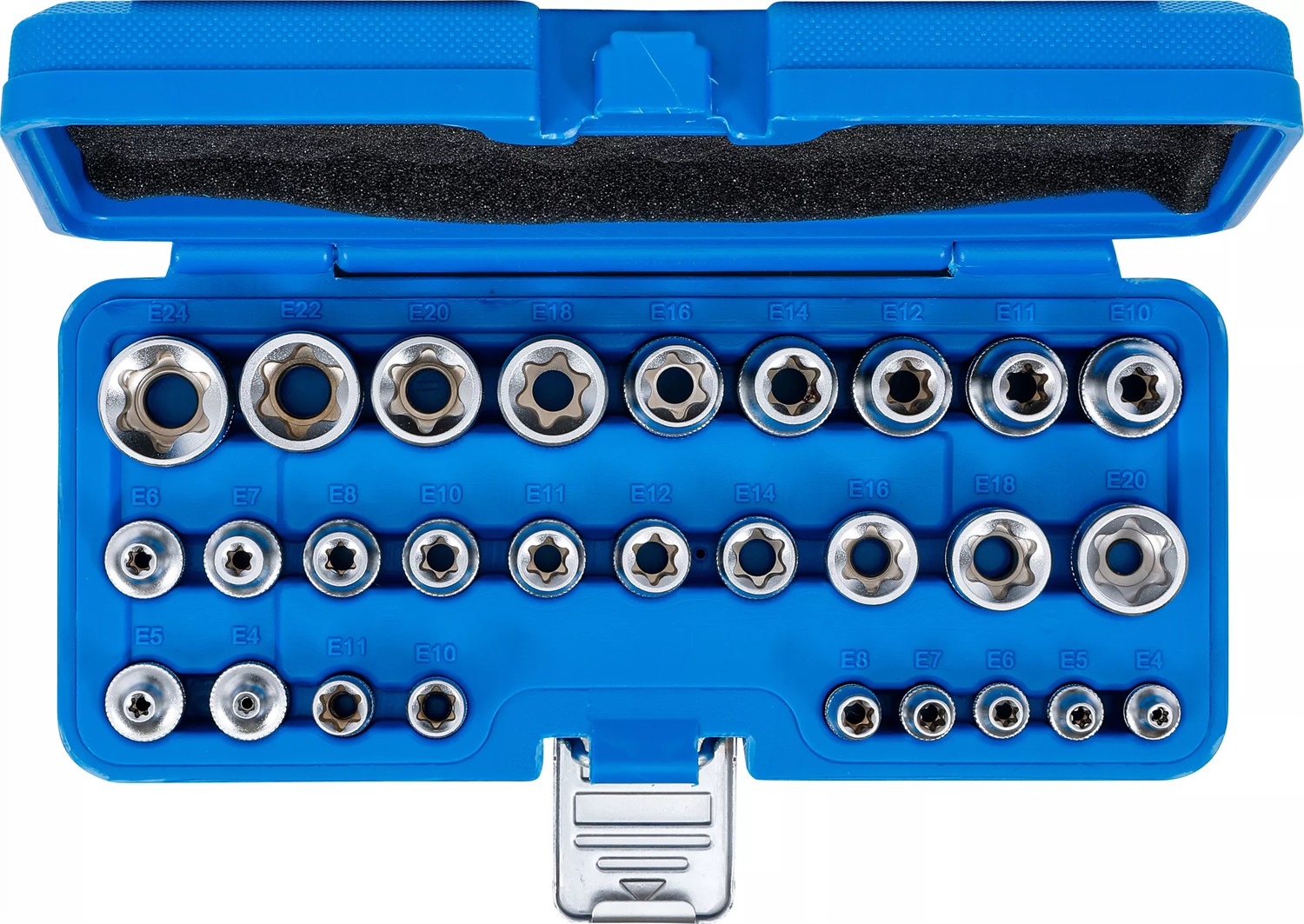 BGS technic BGS 70099 | Set di chiavi a bussola, profilo E | Attacco quadro 6,3 mm (1/4