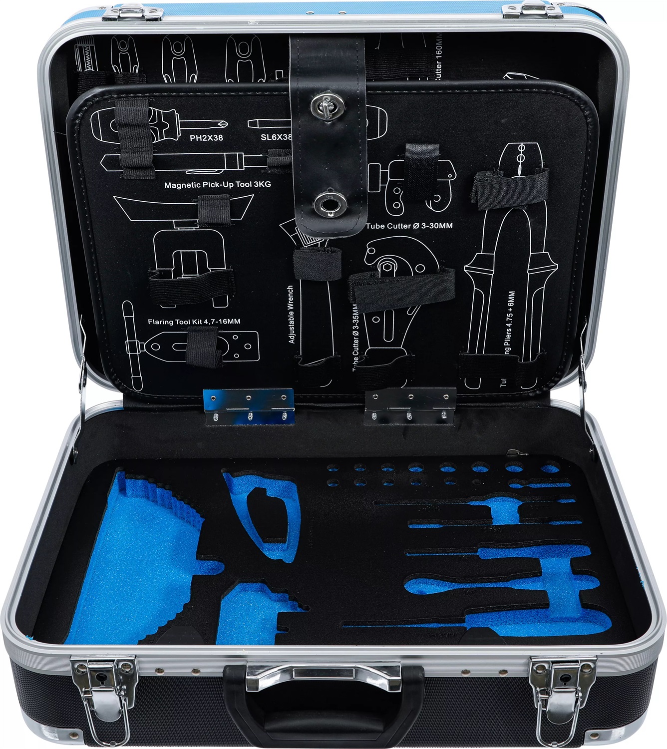 BGS - Valigetta vuota in plastica ABS per BGS 15504 con angoli rinforzati e cinghie elastiche